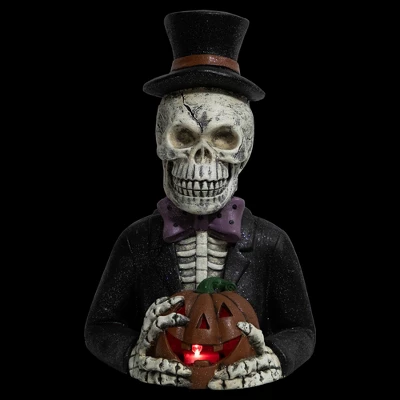 Northlight LED Lighted Skeleton With Jack-O-Lantern Halloween Decoration - 23.5" 2 Northlight LED Lighted Skeleton With Jack-O-Lantern Halloween Decoration - 23.5" - Image 2