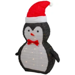 Northlight 28" LED Lighted Tinsel Penguin In Santa Hat Outdoor Christmas Decoration -Holiday Decoration Store GUEST 2648e18a d9db 4344 9eff 1a4dbe50f7ab