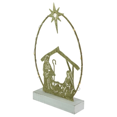 Northlight LED Lighted Glitter Holy Family Nativity Scene Christmas Decoration - 14" 3 Northlight LED Lighted Glitter Holy Family Nativity Scene Christmas Decoration - 14" - Image 3