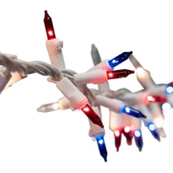 Northlight Mini Patriotic Garland Lights - Red, Clear And Blue - 5.5' - White Wire - 105ct -Holiday Decoration Store GUEST 29164cb7 f556 4e3d 9b94 31b8760ddcdd