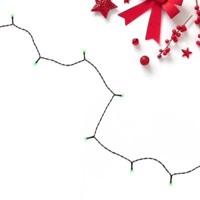 Northlight Battery Operated LED Christmas Lights - Green - 9.5' Green Wire - 20ct 3 Northlight Battery Operated LED Christmas Lights - Green - 9.5' Green Wire - 20ct - Image 3