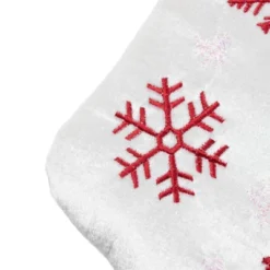 Northlight 19" Red And White Velvet Embroidered Snowflake Christmas Stocking -Holiday Decoration Store GUEST 2afa60ab c9bd 4fea a96b c7c8f52d877c