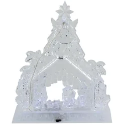Northlight LED Lighted Nativity Scene In Stable Acrylic Christmas Decoration - 10.75" -Holiday Decoration Store GUEST 2b8ffa8e 6033 45b3 a60e ef47e2769569