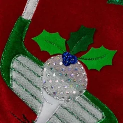 Northlight 20" Red Velveteen Golf Themed Christmas Stocking With White Embroidered Cuff -Holiday Decoration Store GUEST 2bbfd4ea f38a 4657 a440 43ba57510110