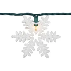 Northlight 10-Count White Glittered Snowflake Christmas Light Set, 6ft Green Wire -Holiday Decoration Store GUEST 2d84a416 828b 435d a8b3 caf0f2964b0f