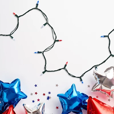 Northlight LED Mini Patriotic String Lights - Red, White And Blue - 32.75' - Green Wire - 100ct 1 Northlight LED Mini Patriotic String Lights - Red, White And Blue - 32.75' - Green Wire - 100ct