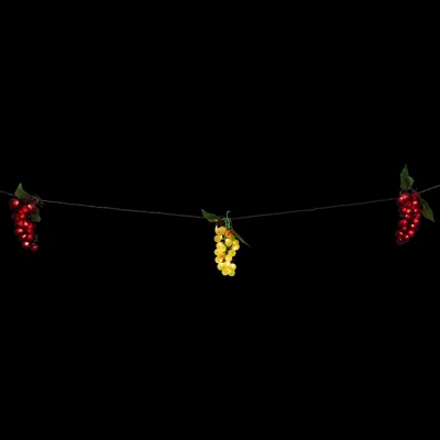 Northlight 5-Count Red And Green Grape Cluster String Light Set, 8ft Brown Wire 6 Northlight 5-Count Red And Green Grape Cluster String Light Set, 8ft Brown Wire - Image 6