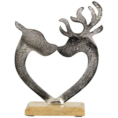 Northlight Heart Shaped Kissing Reindeer Metal Christmas Decoration - 10" 3 Northlight Heart Shaped Kissing Reindeer Metal Christmas Decoration - 10" - Image 3