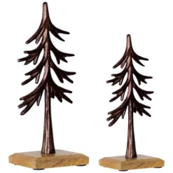 Northlight Trees On Wood Base Metal Christmas Decorations - 11.5" - Bronze - Set Of 2 6 Northlight Trees On Wood Base Metal Christmas Decorations - 11.5" - Bronze - Set Of 2 -Holiday Decoration Store GUEST 2f5da92b cf80 49e6 84b6 1f86501fa305