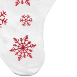 Northlight 19" Red And White Velvet Embroidered Snowflake Christmas Stocking -Holiday Decoration Store GUEST 31525c56 be05 4581 b02d 99283d1e89df