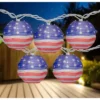 Northlight American Flag Paper Lantern Patriotic Patio Lights - 8.5' - White Wire - 10ct