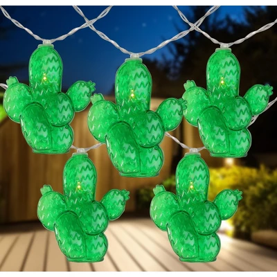 Northlight LED Prickly Pear Cactus Indoor Outdoor Patio String Light Set - 4.5' Clear Wire - 10ct 1 Northlight LED Prickly Pear Cactus Indoor Outdoor Patio String Light Set - 4.5' Clear Wire - 10ct