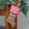 Northlight 19" Red And Green Rustic Lodge Christmas Stocking