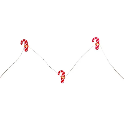 Northlight 20-Count LED Candy Cane Christmas Fairy Lights, 6.5 Ft Silver Wire 3 Northlight 20-Count LED Candy Cane Christmas Fairy Lights, 6.5 Ft Silver Wire - Image 3