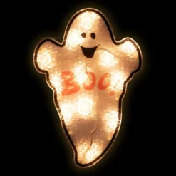 Northlight Lighted Holographic Boo Ghost Halloween Window Decoration - 12"