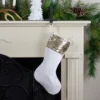 Northlight 20" Gold And White Reversible Sequin Cuff Christmas Stocking