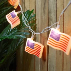 Northlight American Flag Patio Light Set - 7.5' White Wire - 10ct -Holiday Decoration Store GUEST 34b11392 a93a 4a65 8ca3 eec39671d632