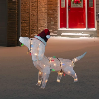 Northlight LED Lighted Dachshund Dog In Santa Hat Outdoor Christmas Decoration - 32" - Multicolor 1 Northlight LED Lighted Dachshund Dog In Santa Hat Outdoor Christmas Decoration - 32" - Multicolor
