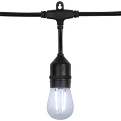 Northlight LED S14 Patio String Lights - Clear - 19.25' Black Wire - 20 Ct