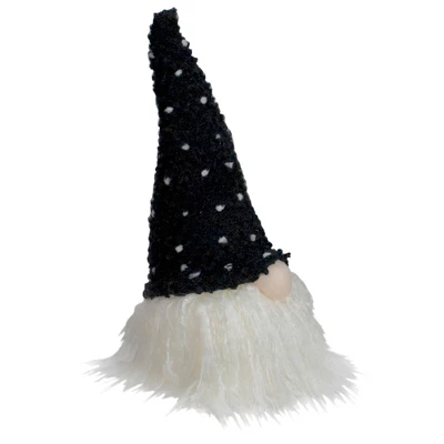 Northlight LED Lighted Polka Dot Knit Hat Gnome Christmas Decoration - 10" - Black And White 3 Northlight LED Lighted Polka Dot Knit Hat Gnome Christmas Decoration - 10" - Black And White - Image 3