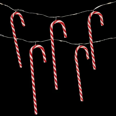 Northlight LED Micro Fairy Candy Cane Christmas Lights - 3' Clear Wire - 10ct 2 Northlight LED Micro Fairy Candy Cane Christmas Lights - 3' Clear Wire - 10ct - Image 2