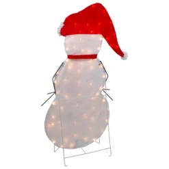 Northlight 42" Lighted 2D Chenille Snowman In Santa Hat Outdoor Christmas Decoration -Holiday Decoration Store GUEST 39348f4a cd56 4cdc ab0d 3b2a92d5d9d5