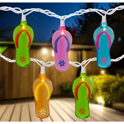 Northlight 10 Ct Multi Color Flip Flops String Light Set - 7.25' White Wire 1 Northlight 10 Ct Multi Color Flip Flops String Light Set - 7.25' White Wire