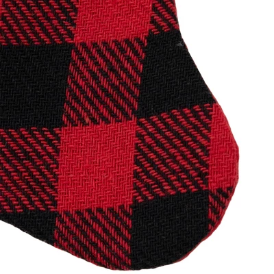 Northlight 7" Red And Black Plaid Print Christmas Stocking With Faux Fur Cuff 4 Northlight 7" Red And Black Plaid Print Christmas Stocking With Faux Fur Cuff - Image 4