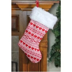 Northlight 19" Red And White Hearts With Snowflakes Knit Christmas Stocking Faux Fur Cuff 5 Northlight 19" Red And White Hearts With Snowflakes Knit Christmas Stocking Faux Fur Cuff -Holiday Decoration Store GUEST 3bbd35b5 da34 4d28 a0c3 7334406c5671