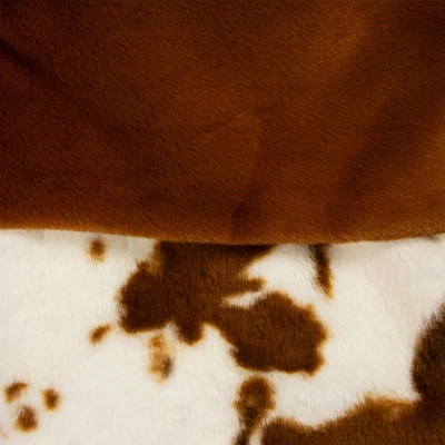 Northlight Plush Cowhide Inspired Christmas Stocking With Pom Poms - 20.5" - Brown 5 Northlight Plush Cowhide Inspired Christmas Stocking With Pom Poms - 20.5" - Brown - Image 5