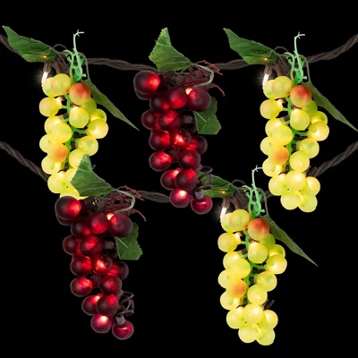 Northlight 5-Count Red And Green Grape Cluster String Light Set, 8ft Brown Wire 2 Northlight 5-Count Red And Green Grape Cluster String Light Set, 8ft Brown Wire - Image 2