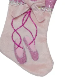 Northlight 14" Pink And Silver Ballerina Shoes Christmas Stocking With Glitter Cuff And Bow -Holiday Decoration Store GUEST 406ff5ec 07a8 4bb3 9972 c4504720d12f