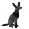 Northlight Sitting Dog With Plaid Collar Christmas Decoration - 14.5” - Gray And Red