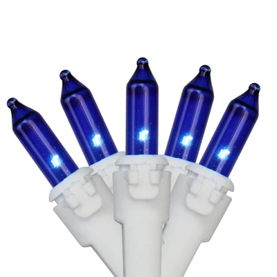Northlight Mini Incandescent Christmas Lights - Blue - 20.25' White Wire - 100ct 1 Northlight Mini Incandescent Christmas Lights - Blue - 20.25' White Wire - 100ct