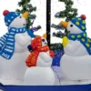 Northlight 30" Lighted Musical Snowing Snowman Family In Umbrella Base Christmas Decoration