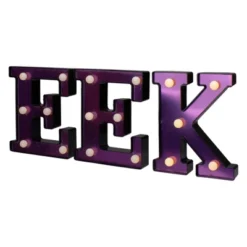 Northlight LED Lighted EEK Halloween Marquee Sign - 6.5" Purple Warm White Lights -Holiday Decoration Store GUEST 48a91459 40a6 4822 8f06 37a96d70765b