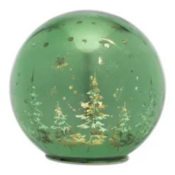 Northlight LED Lighted Pine Trees And Snowflakes Glass Globe Christmas Decoration - 6" -Holiday Decoration Store GUEST 4906b779 ea5a 4a7b 9002 5a4f4bbf459e