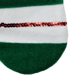Northlight 18" Red And Green Velvet Sequin Stripe Christmas Stocking -Holiday Decoration Store GUEST 4950cb76 728f 4421 8983 245e685fe624