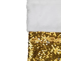 Northlight 19" Gold And Silver Sequin Christmas Stocking With White Faux Fur Cuff -Holiday Decoration Store GUEST 4ba8bf02 fb39 4516 8987 244372ab5303