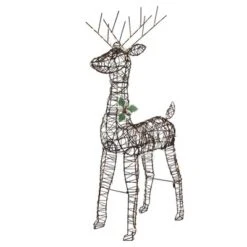 Northlight 45.5" LED Lighted Rattan Deer Outdoor Christmas Decoration