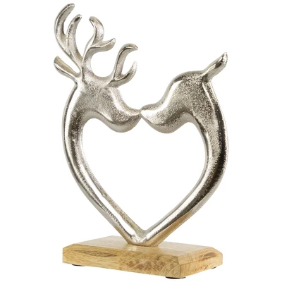 Northlight Heart Shaped Kissing Reindeer Metal Christmas Decoration - 10" 2 Northlight Heart Shaped Kissing Reindeer Metal Christmas Decoration - 10" - Image 2