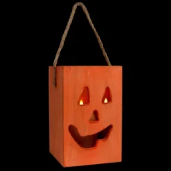 Northlight Large Orange Wood Jack O Lantern Halloween Candle Lantern - 8" -Holiday Decoration Store GUEST 4da153a2 0194 4305 8421 c4f002720b5a