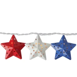 Northlight 10-Count Red And Blue Fourth Of July Star String Light Set, 7.25ft White Wire -Holiday Decoration Store GUEST 4f7e3274 599a 4c78 8efa bdcc419a9caa