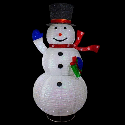 Northlight LED Lighted Iridescent Twinkling Snowman Outdoor Christmas Decoration - 71" 2 Northlight LED Lighted Iridescent Twinkling Snowman Outdoor Christmas Decoration - 71" - Image 2