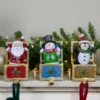 Northlight Santa Snowman And Penguin In Gift Boxes Christmas Stocking Holders - Set Of 3 - 6"