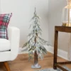 Northlight Pre-Lit Flocked Battery Operated Alpine Artificial Christmas Tree - 3' - Clear LED Lights