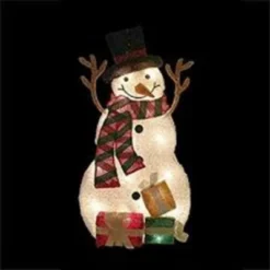 Northlight 31" Pre-Lit White And Black Snowman With Gifts Outdoor Christmas Decor -Holiday Decoration Store GUEST 50d8d2eb 02bc 4c36 93a8 cb5950aa45cd