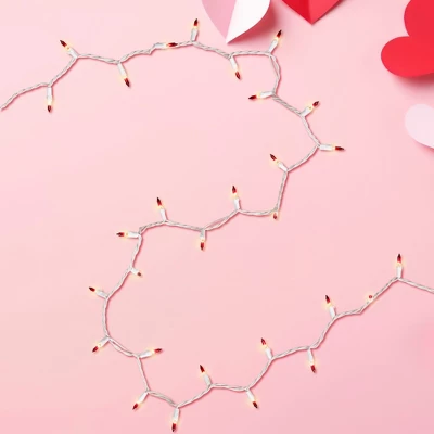 Northlight Mini Christmas Light Set - Clear With Red Tips - 20.25' White Wire - 100ct 3 Northlight Mini Christmas Light Set - Clear With Red Tips - 20.25' White Wire - 100ct - Image 3