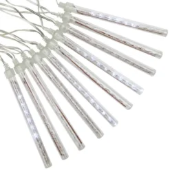 Northlight LED Dripping Icicle Christmas Tube Lights - White - 14.25' Clear Wire - 10ct -Holiday Decoration Store GUEST 5456268c abce 4d1e aee0 7416d2625295