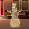Northlight 48" LED Lighted Silver Mesh Snowman Outdoor Twinkling Christmas Decoration